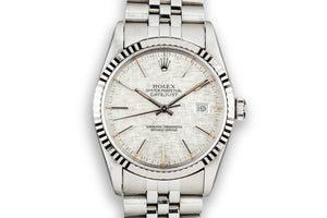 1988 Rolex DateJust 16234 Silver Linen Dial