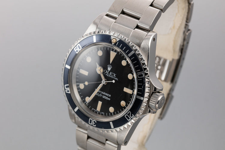 1982 Rolex Submariner 5513 MK IV Maxi Dial with Box and Papers