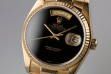 1979 Rolex 18K YG Day-Date 18038 Onyx Dial with Service Papers