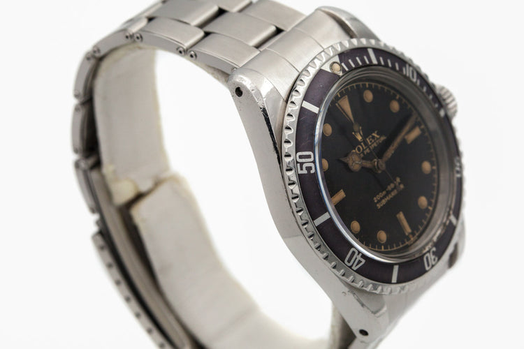 1961 Rolex Submariner 5512 PCG with Tropical Brown Gilt Chapter Ring 2 Line Dial