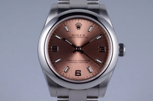 2010 Rolex MidSize Oyster Perpetual 177200 Salmon Dial with Box and Papers