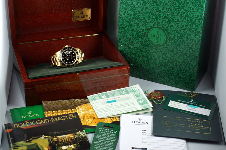 1994 Rolex YG GMT II 16718 with Box and Papers
