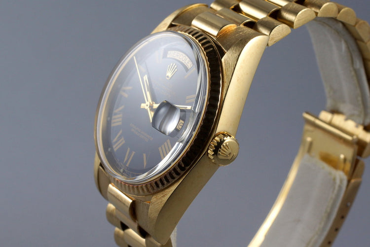 1975 Rolex YG Day-Date 1803 Matte Blue Buckley Dial