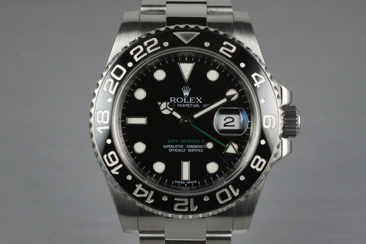 2009 Rolex GMT II 116710LN with Box and Papers