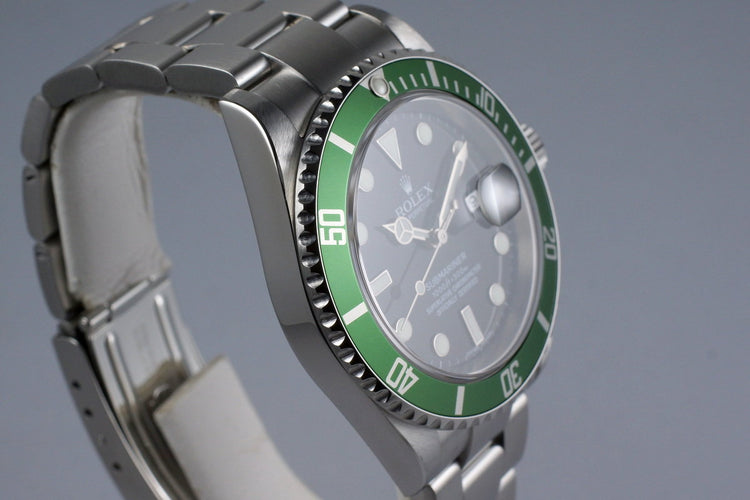 2006 Rolex Green Submariner 16610LV with Box and Papers