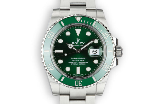 2018 Rolex Green Submariner "Hulk" 116610LV with Box and Papers