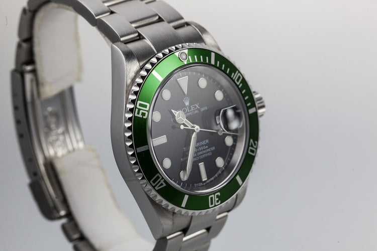 2003 Rolex Green Submariner 16610LV with MK I Maxi Dial