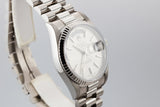 1993 Rolex 18K White Gold Day-date 18239 Silver Dial