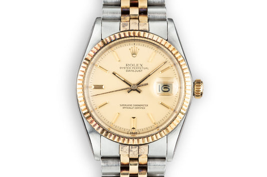 1978 Rolex Two-Tone DateJust 1601 with Matte Champagne Dial