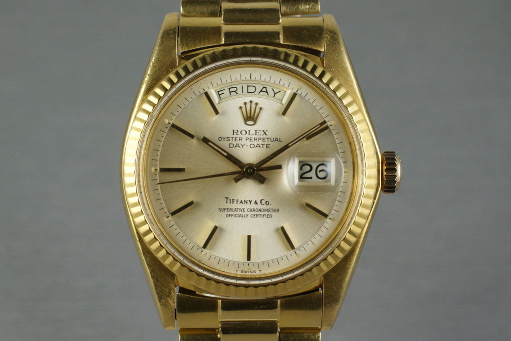 1975 Rolex YG Day-Date 1803 Tiffany & Co. Dial and Authentication Papers