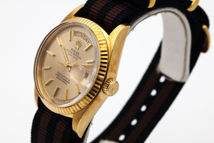 1970 Rolex YG Day-Date 1803 Champagne Dial with Tiffany and Co Dial