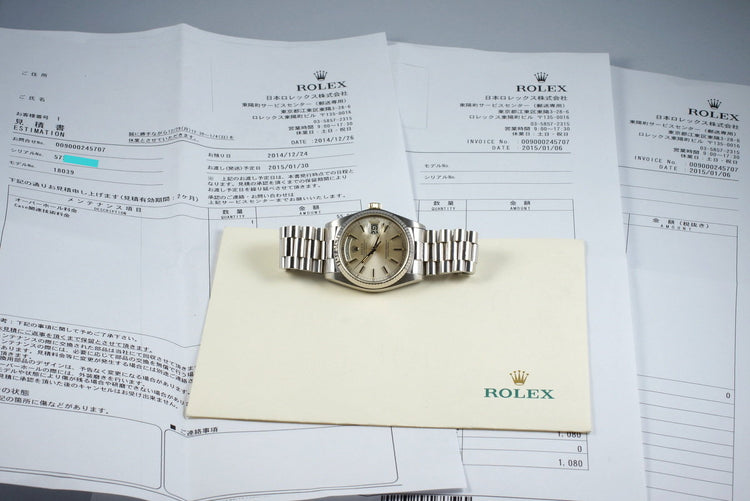 1978 WG Rolex Day-Date 18039 with RSC Papers