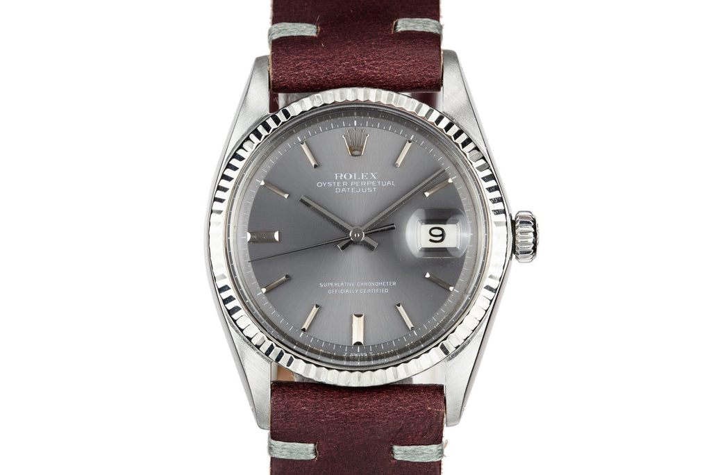 HQ Milton 1969 Rolex DateJust 1601 with No Lume Grey Dial