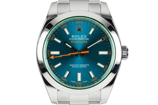 2016 Rolex Milgauss116400GV Blue Dial with Box and Papers