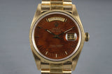 1979 Rolex 18K Bark Day-Date 18078 with Wood Dial