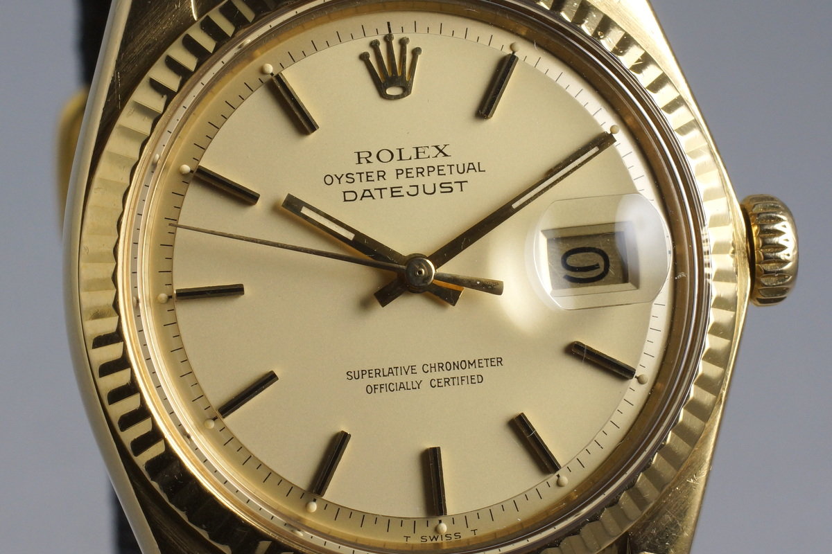 HQ Milton - 1978 Rolex YG DateJust 1601 Matte Champagne Dial HQ Milton - 1978 Rolex YG DateJust 1601 Matte Champagne Dial