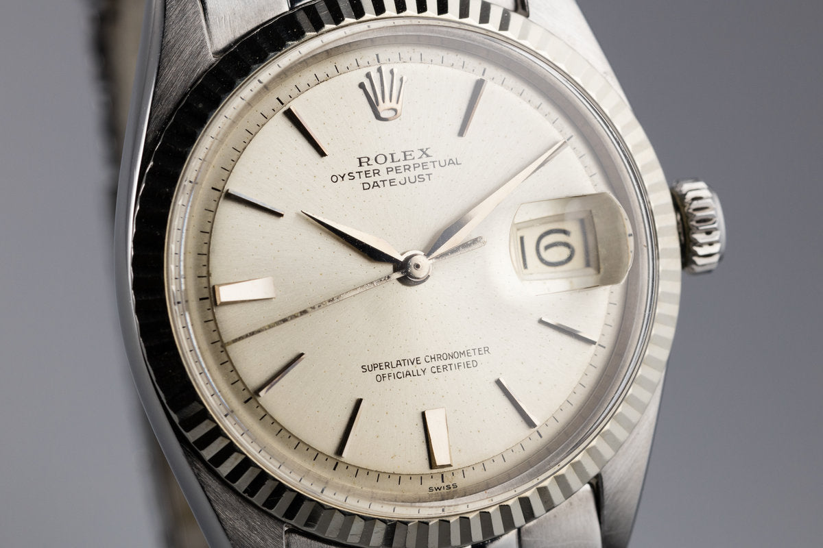 1963 Rolex DateJust 1601 SWISS Only No Lume SIlver Dial