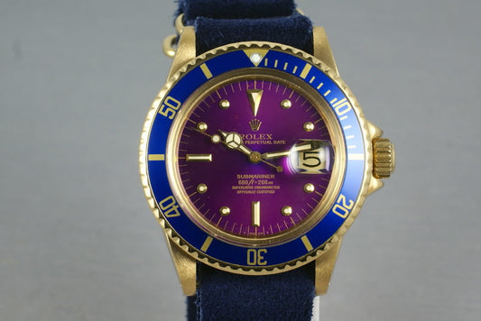 Rolex 18K Yellow Gold Submariner 1680 with VIOLET color change dial