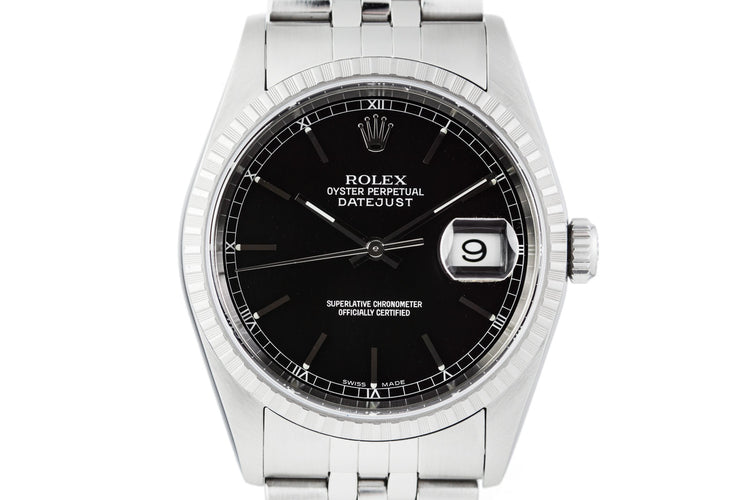 2003 Rolex DateJust 16220 Black Dial with Box and Papers