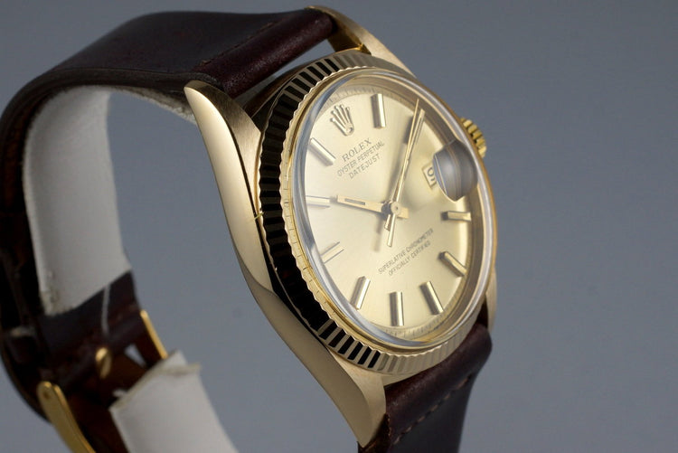 1969 Rolex YG DateJust 1601 Champagne Dial