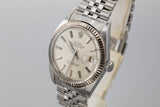 1968 Rolex DateJust 1601 No Lume Silver Dial with Service Papers
