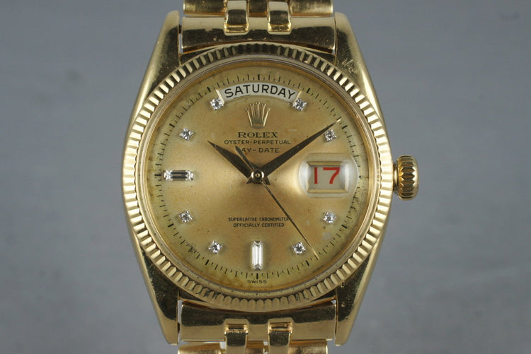 1956 Rolex 18K Day-Date 6611 Diamond Dial with RSC Papers