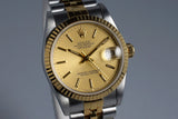 1997 Rolex MidSize Two Tone Datejust 68273 with Champagne Tapestry Dial