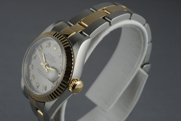 2002 Ladies Two Tone Rolex Datejust 79173 with Factory Diamond Dial