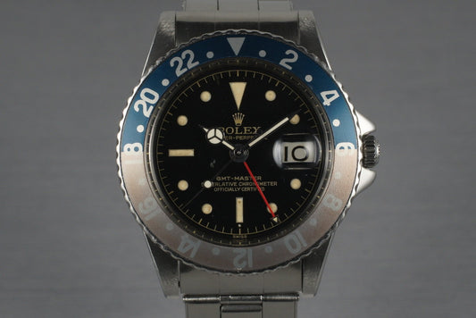 1961 Rolex GMT 1675 PCG Gilt Chapter Ring
