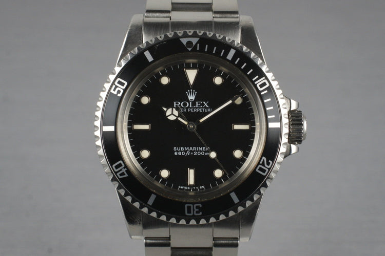 1986 Rolex Submariner 5513 with Box and Papers