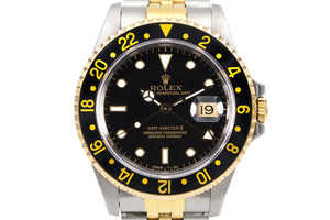 1990 Rolex Two Tone GMT II 16713 Black Dial