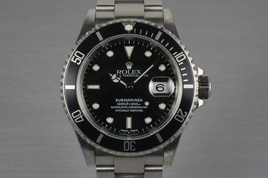2002 Rolex Submariner 16610 with Box and Papers