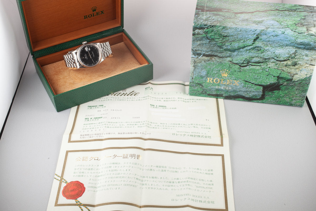 HQ Milton - 1996 Rolex DateJust 16234 Black Dial with Box and