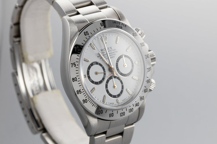 1990 Rolex Zenith Daytona 16520 White Dial with Pouch and Service Papers