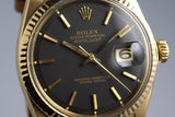 1964 Rolex YG DateJust 1601 Matte Black Gilt Service Dial