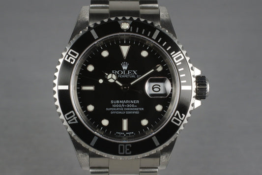 2002 Rolex Submariner 16610 with Box and Papers