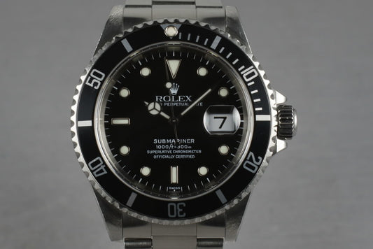 1997 Rolex Submariner 16610 Box and Papers
