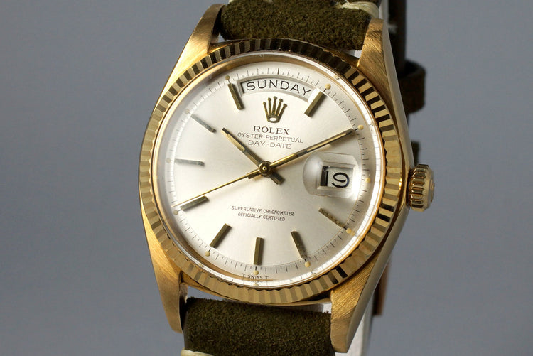 1972 Rolex YG Day-Date 1803 Silver Dial