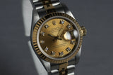 1993 Ladies Rolex Two Tone Datejust 69173 Factory Diamond Dial with Box and Papers