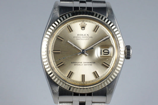 1968 Rolex DateJust 1601 Silver Non-Luminous ‘Wide Boy’ Dial