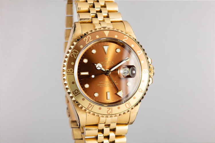 1993 Rolex 18K YG GMT-Master II 16718 with "Root beer" Dial