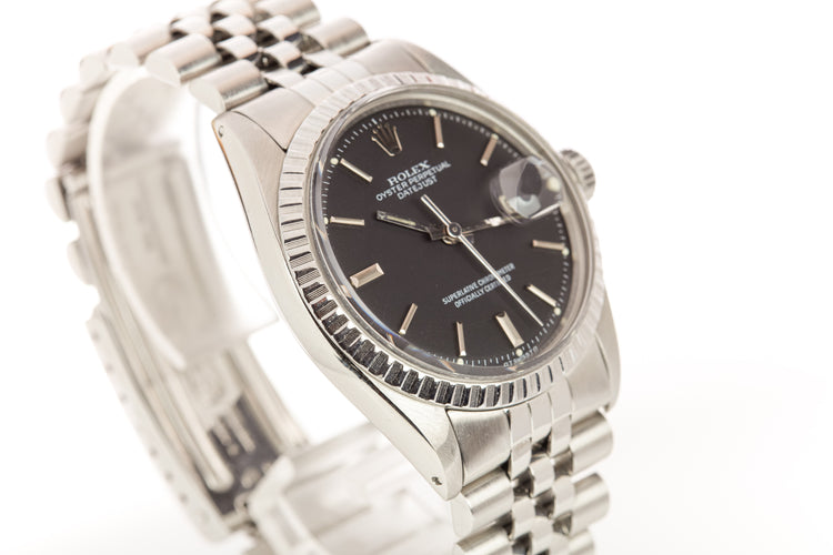 1978 Rolex 1603 Black Sigma Dial Datejust Jubilee Bracelet