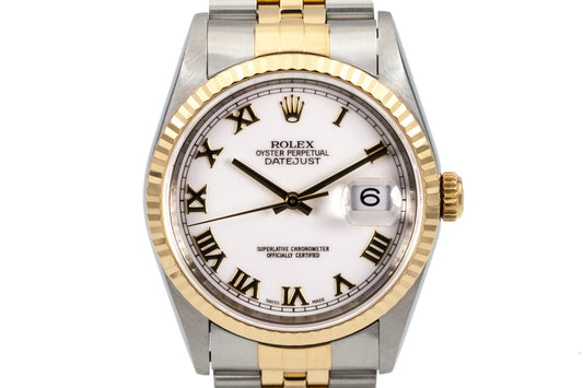 1997 Rolex Two Tone DateJust 16233 White Dial with Box and Papers