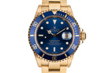 2002 Rolex 18K Submariner 16618 Blue Dial with Box and Papers