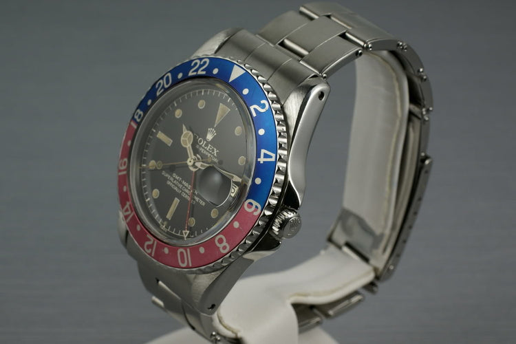 Rolex GMT 1675 Pointy Crown Guard chapter ring exclamation dial