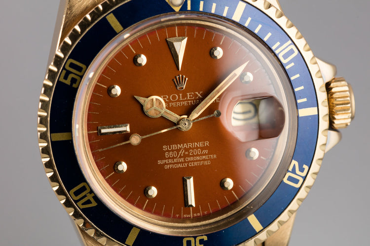 1970 Rolex 18K YG Submariner 1680 with Tropical Nipple Dial