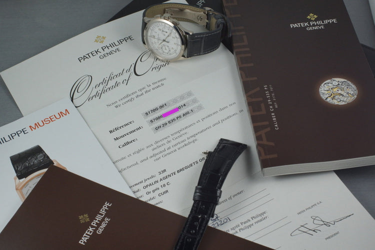2013 White Gold Patek Philippe 5170G with Box and Papers