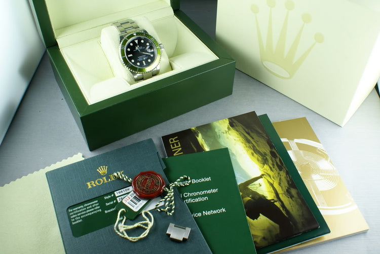 Rolex Green Submariner 16610 LV with Box and Papers