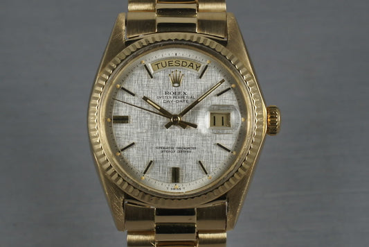 1970 Rolex Vintage Day Date 1803 with Silver Linen Dial