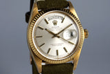 1972 Rolex YG Day-Date 1803 Silver Dial